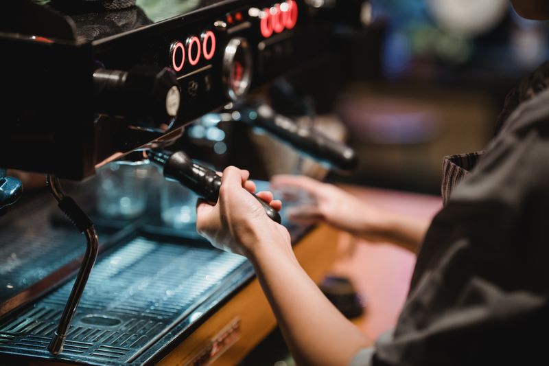 Coffee being prepared at Tatte café