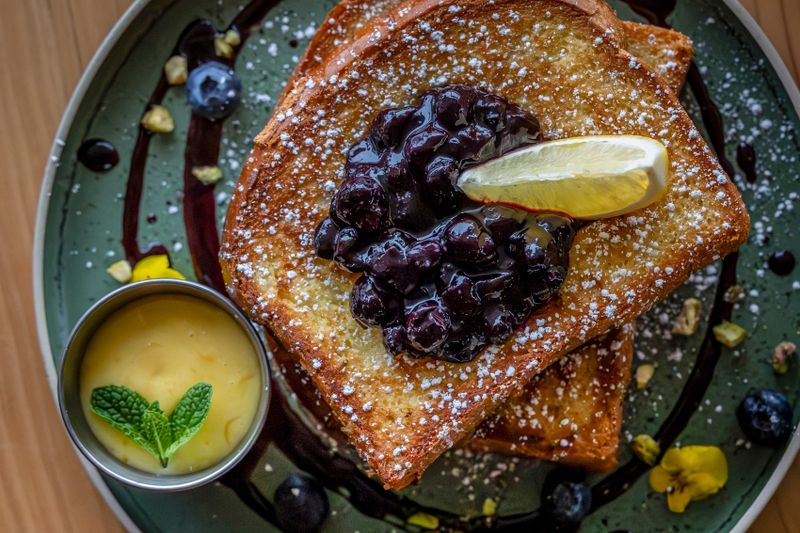 Tatte French toast with maple syrup